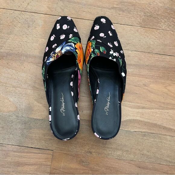 3.1 Phillip Lim Agatha Floral Mule Size 36.5 Kitten Heels - Picture 5 of 14